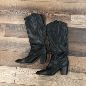 Billini Women's Finley  Black  Faux Leather Cowgirl Boots Size US 8